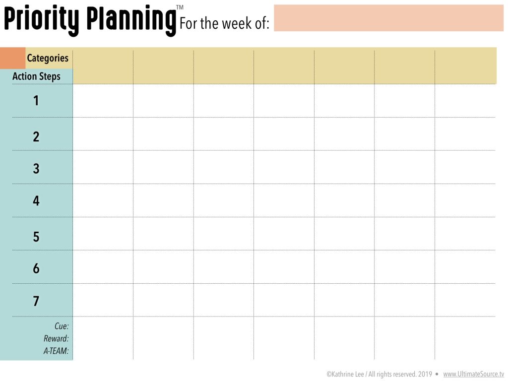 Priority Planning Weekly Chart
